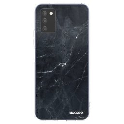 Átlátszó szilikon tok az alábbi mobiltelefonokra Samsung Galaxy A02s A025G - Black marble