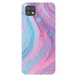 Átlátszó szilikon tok az alábbi mobiltelefonokra Realme C21 - Pink liquid