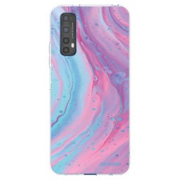 Átlátszó szilikon tok az alábbi mobiltelefonokra Realme 7 - Pink liquid