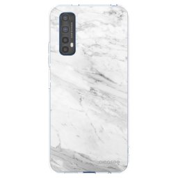 Átlátszó szilikon tok az alábbi mobiltelefonokra Realme 7 - White marble