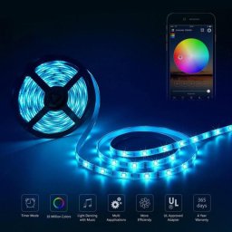 Színváltós USB LED szalag mobiltelefonos távirányítással 1 m