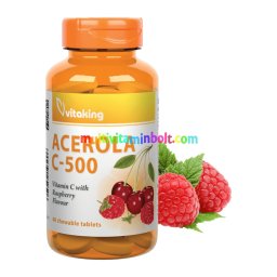 C-500mg Acerola málnás- 40 rágótabletta - Vitaking