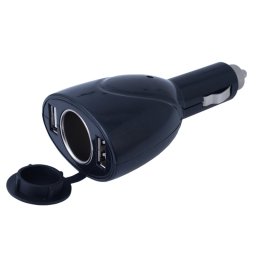 Szivargyujtó elosztó 1-es elosztású 2db usb kimenettel, fedeles
