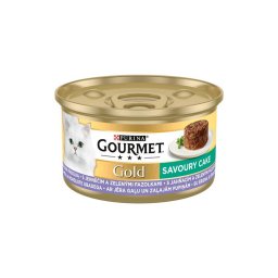 GOURMET GOLD Savoury Cake Báránnyal és zöldbabbal nedves macskaeledel 85g