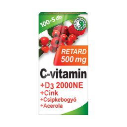 Dr. Chen C-vitamin 500 mg D3 + Zn + Csipkebogyó + Acerola retard filmtabletta 105x