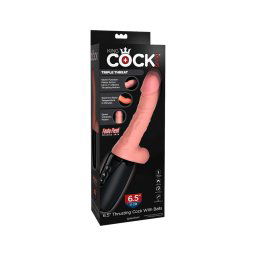 King Cock Plus 6,5 - herés lökő vibrátor - natúr