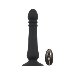 Black Velvets - akkus, lökő anál vibrátor (fekete)