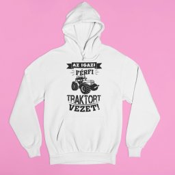Az igazi férfi traktort vezet pulóver