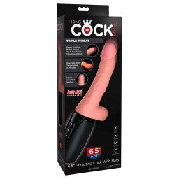 King Cock Plus 6,5 - herés lökő vibrátor - natúr