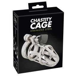 You2Toys Chastity Cage - fém péniszketrec lakattal, férfi erényöv