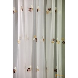 (2 méret 4 szín) Virág mintás hímzett függöny Torino13 210 cm