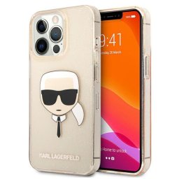 Karl Lagerfeld Glitter Karl's Head iPhone 13 Pro Max telefontok (arany)
