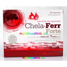 Chela-Ferr Forte 30 db kapszula kelát, szerves vas készítmény Folsav, B6, B12, C-vitaminnal - Olimp Labs