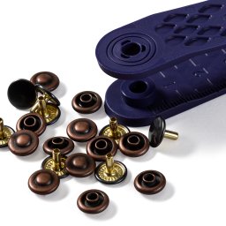 Prym fém farmer szegecs, 9mm, antik réz és fekete - 403102