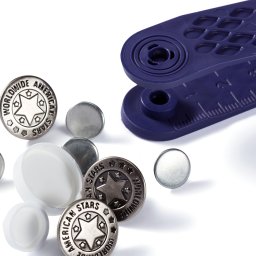 PRYM fém farmer gomb, 17mm, antikolt ezüst, 8db - 622210