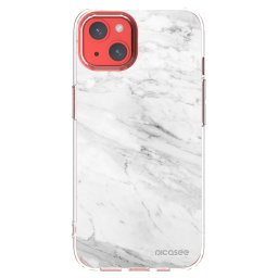 Átlátszó szilikon tok az alábbi mobiltelefonokra Apple iPhone 13 - White marble