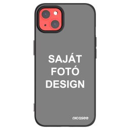 Fekete szilikon tok az alábbi mobiltelefonokra Apple iPhone 13 - Saját fotó/motívum