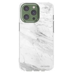 Átlátszó szilikon tok az alábbi mobiltelefonokra Apple iPhone 13 Pro - White marble