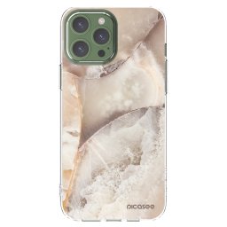 Átlátszó szilikon tok az alábbi mobiltelefonokra Apple iPhone 13 Pro Max - Cream marble