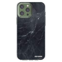 Átlátszó szilikon tok az alábbi mobiltelefonokra Apple iPhone 13 Pro Max - Black marble