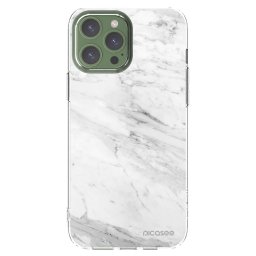 Átlátszó szilikon tok az alábbi mobiltelefonokra Apple iPhone 13 Pro Max - White marble