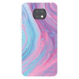 Átlátszó szilikon tok az alábbi mobiltelefonokra Xiaomi Redmi Note 9T - Pink liquid