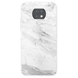 Átlátszó szilikon tok az alábbi mobiltelefonokra Xiaomi Redmi Note 9T - White marble