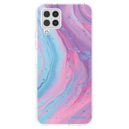 Átlátszó szilikon tok az alábbi mobiltelefonokra Samsung Galaxy A22 A225F 4G - Pink liquid