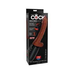 King Cock Plus 7,5 - herés lökő vibrátor (barna)