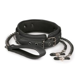 EasyToys - bimbócsipesz, nyakörv és póráz bondage szett (4 részes)
