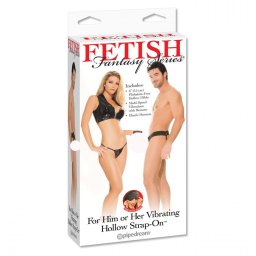 Vibrating - Hollow Strap-On felcsatolható pénisz, vibrációval (SÉRÜLT CSOMAGOLÁS)