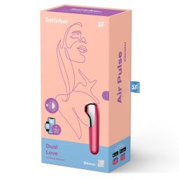 Satisfyer - Dual Love vibrátor légullámos csiklóizgatóval (piros) (APP-os)