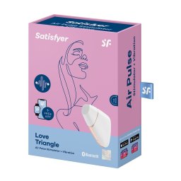 Satisfyer - Love Triangle léghullámos csiklóizgató, vibrációval (fehér) (APP-OS)