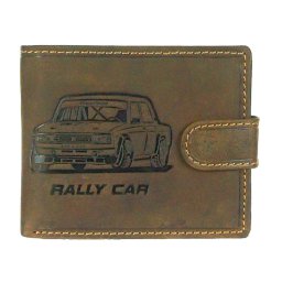 Erős nyers marhabőrből készült pénztárca rally Lada nyomással Green Deed