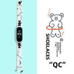 Xiaomi Mi Band 3 / Mi Band 4 / Mi Band 5 és Xiaomi Mi Band 6 „hypebeast” mintás pótszíj fehér