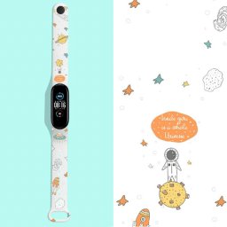 Xiaomi Mi Band 3 / Mi Band 4 / Mi Band 5 és Xiaomi Mi Band 6 „hypebeast” mintás pótszíj fehér
