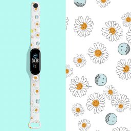 Xiaomi Mi Band 3 / Mi Band 4 / Mi Band 5 és Xiaomi Mi Band 6 „hypebeast” mintás pótszíj fehér
