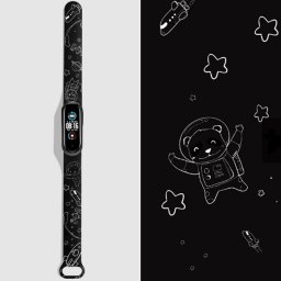 Xiaomi Mi Band 3 / Mi Band 4 / Mi Band 5 és Xiaomi Mi Band 6 „hypebeast” mintás pótszíj fekete