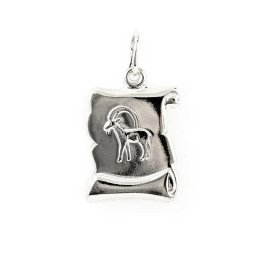 Ezüst pergamen lapmedál - Capricorn (Bak) 925‰-es