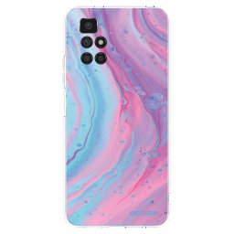 Átlátszó szilikon tok az alábbi mobiltelefonokra Xiaomi Redmi 10 - Pink liquid