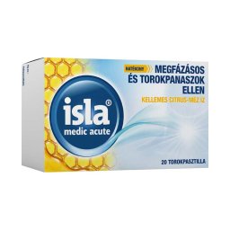 Isla Medic Akut torokpasztilla citrus-méz íz 20x