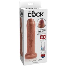 King Cock 7 - élethű dildó (18 cm) - sötét natúr