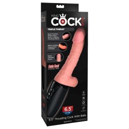 King Cock Plus 6,5 - herés lökő vibrátor (testszínű)