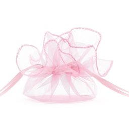 Organza tasak, 26cm, pink, 10 db