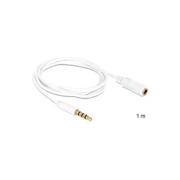 Jack 3.5 hosszabbito 1m 4pin Feher kabel
