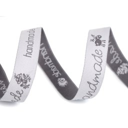 Handmade feliratos szalag, 16mm, 3m, 420959, fehér