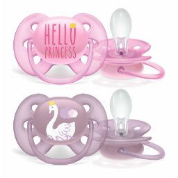 Avent játszócumi ultrasoft text #6-18hó #2db #lányos
