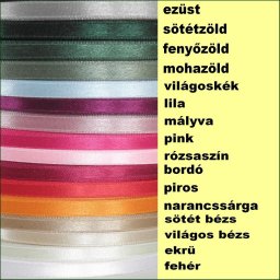 Szatén szalag - 9 mm széles - tekercses
