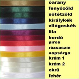 Szatén szalag - 15 mm széles - tekercses