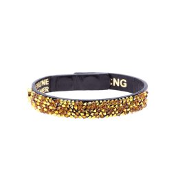 CNG fekete színű lakk mintás karkötő